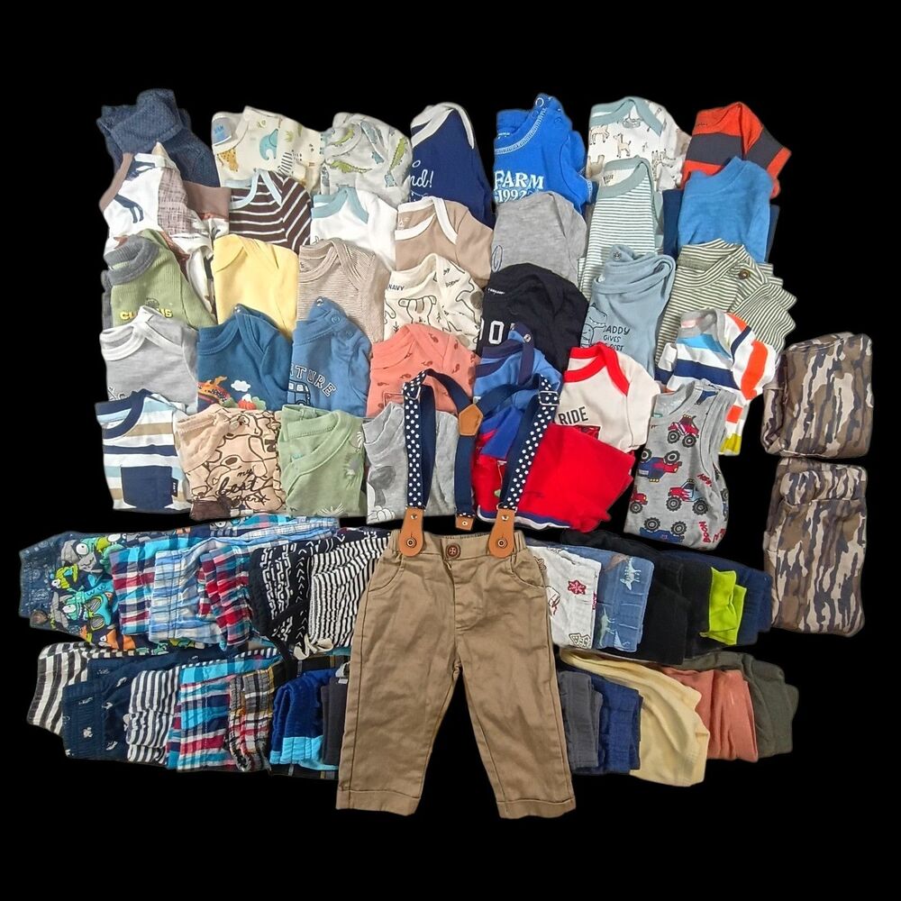Huge 60Pc Baby Boy Clothes Lot 3-6M Outfits Shirts, Bottoms High Quality Brands!